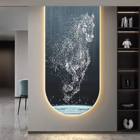 Light Luxury Horse Wall Art Home Decor Into the End of the Corridor Crystal Painting Sofa Background Wall Led Painting