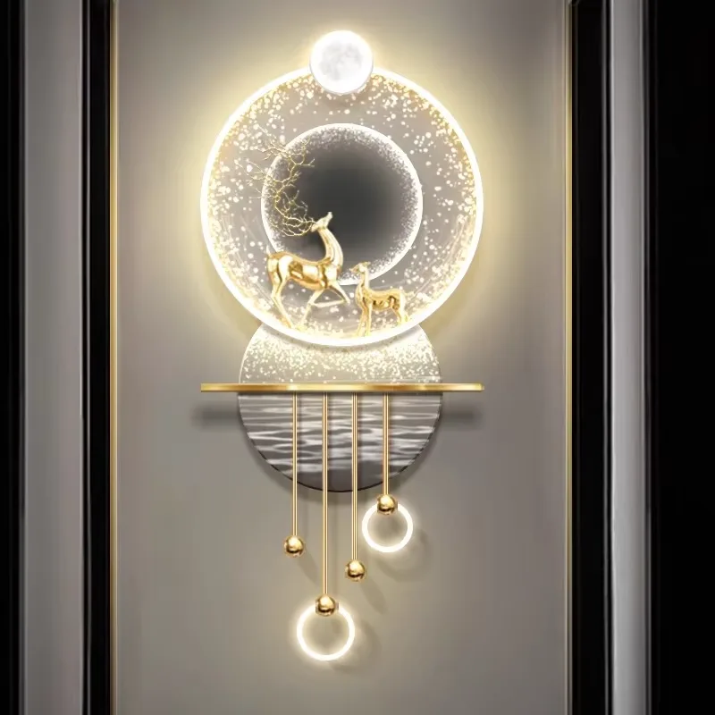 Light Luxury Porch Decoration Painting Nine Fish Map High-grade Three-dimensional Led Painting Into the Hallway Hanging Pictures