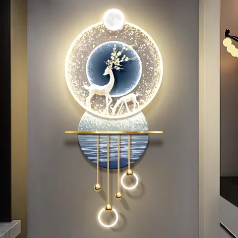 Light Luxury Porch Decoration Painting Nine Fish Map High-grade Three-dimensional Led Painting Into the Hallway Hanging Pictures