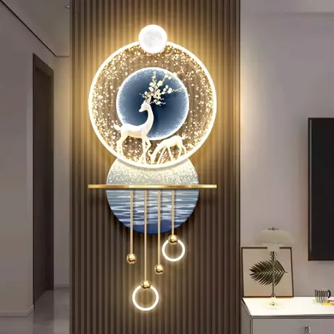 Light Luxury Porch Decoration Painting Nine Fish Map High-grade Three-dimensional Led Painting Into the Hallway Hanging Pictures