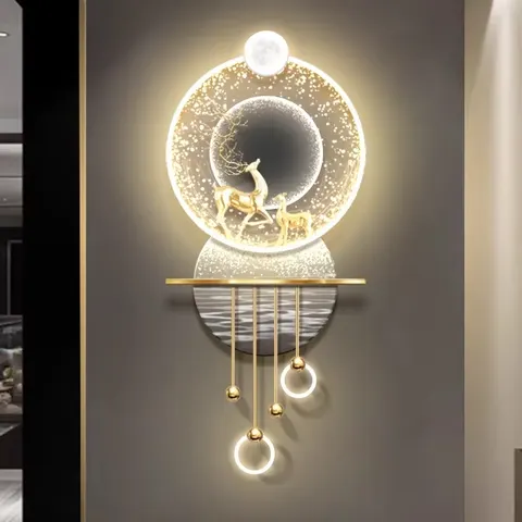 Light Luxury Porch Decoration Painting Nine Fish Map High-grade Three-dimensional Led Painting Into the Hallway Hanging Pictures