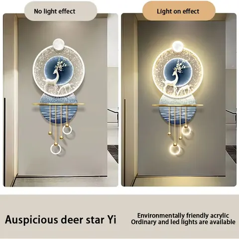 Light Luxury Porch Decoration Painting Nine Fish Map High-grade Three-dimensional Led Painting Into the Hallway Hanging Pictures