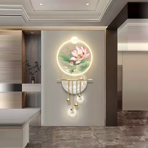 抽象 单幅 装饰画 轻奢风 玄关背景墙挂画 LED带灯画