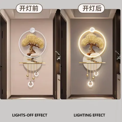抽象 单幅 装饰画 轻奢风 玄关背景墙挂画 LED带灯画