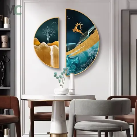 Light Luxury Restaurant Porch Decorative Painting Living Room Background Wall Crystal Painting Modern Simple Art Decoration