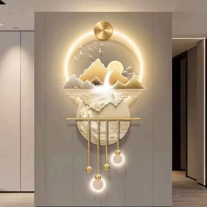 Light Luxury Water Wealth Porch Decorative Painting 3D Acrylic Led Art Acrylic Led Wall Art 3D Acrylic Led Wall Art