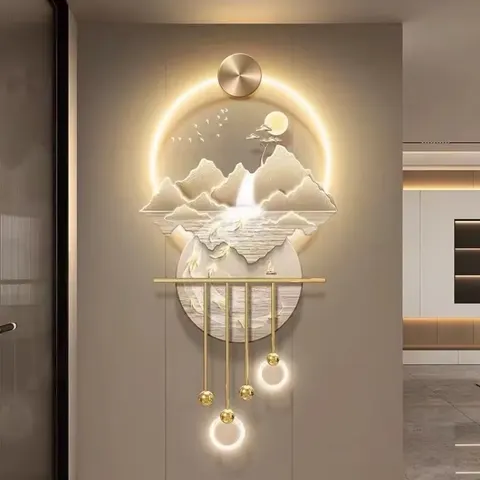 Light Luxury Water Wealth Porch Decorative Painting 3D Acrylic Led Art Acrylic Led Wall Art 3D Acrylic Led Wall Art