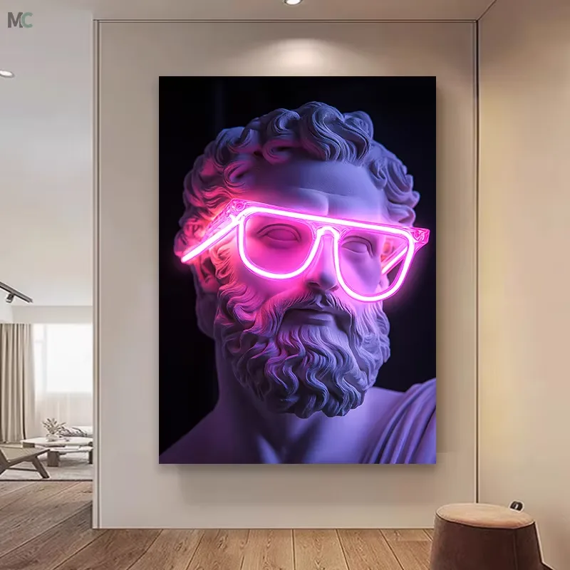Living Room Background Wall Sculpture Art LED Light Home Decor Paintings Personality Abstract Acrylic LED Painting