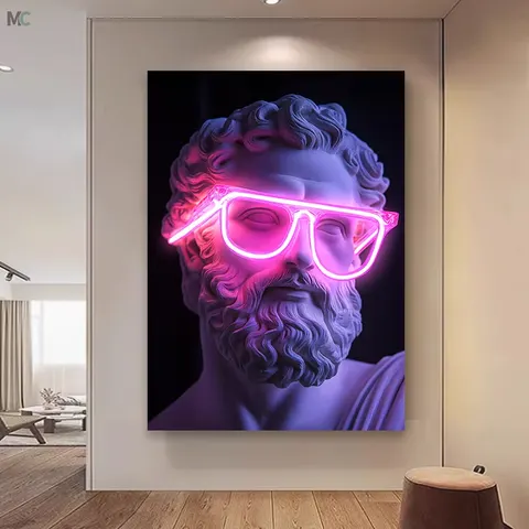 Living Room Background Wall Sculpture Art LED Light Home Decor Paintings Personality Abstract Acrylic LED Painting