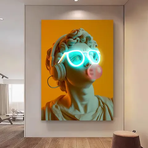 Living Room Background Wall Sculpture Art LED Light Home Decor Paintings Personality Abstract Acrylic LED Painting