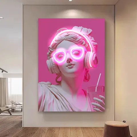 Living Room Background Wall Sculpture Art LED Light Home Decor Paintings Personality Abstract Acrylic LED Painting