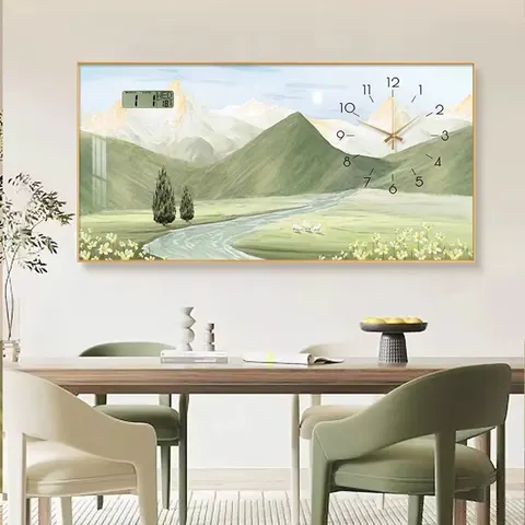 Living Room Calendar Clock Hanging Picture New Product Explosion Modern Clock Decorative Painting Home Decor Wall Art with Clock