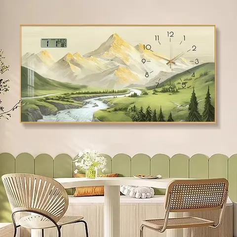 Living Room Calendar Clock Hanging Picture New Product Explosion Modern Clock Decorative Painting Home Decor Wall Art with Clock