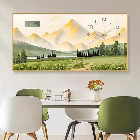 Living Room Calendar Clock Hanging Picture New Product Explosion Modern Clock Decorative Painting Home Decor Wall Art with Clock