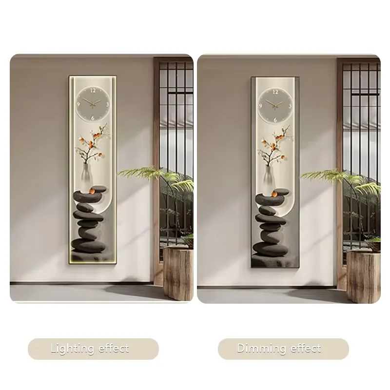 Living Room Corridor  Led Light Crystal Hanging PictureNew Chinese Modern Light Luxury Wall Art Home Decor Painting
