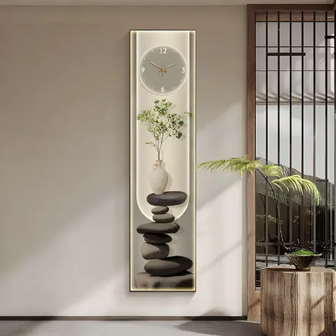 Living Room Corridor  Led Light Crystal Hanging PictureNew Chinese Modern Light Luxury Wall Art Home Decor Painting