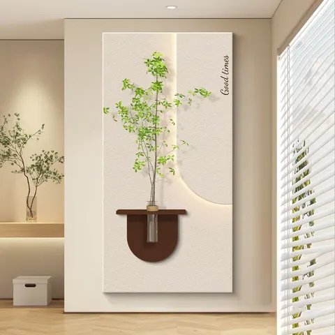 植物 单幅 装饰画 现代简约 玄关背景墙挂画 LED带灯画