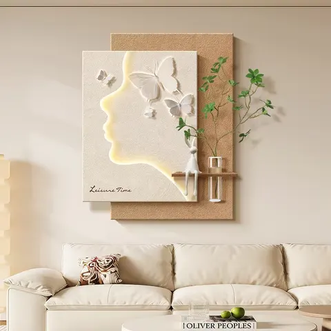 Living Room Decor Painting Elegance Characters Art Sofa Background Wall Hydroponic Green Plants LED Paintings