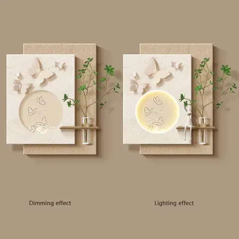 Living Room Decor Painting Elegance Characters Art Sofa Background Wall Hydroponic Green Plants LED Paintings