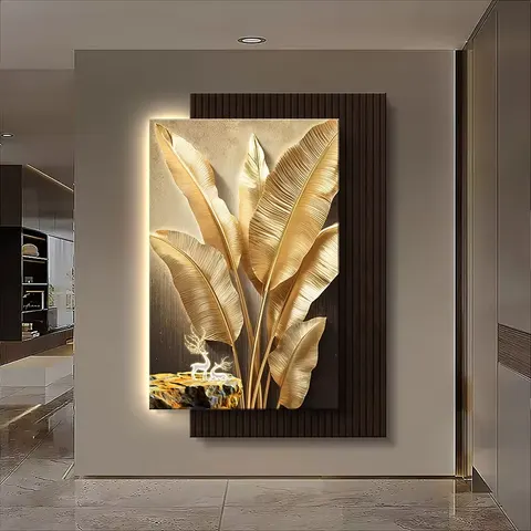 Living Room Entrance Hall Art Home Decor Painting Living Room Background Wall Sandstone Fabric LED Decor Painting