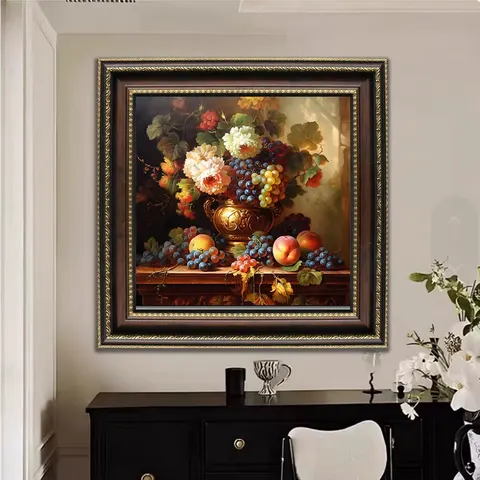 Living Room Flowers Home Furnishing Art Decor Oil Painting European Style Restaurant "Retro" Hanging Paintings