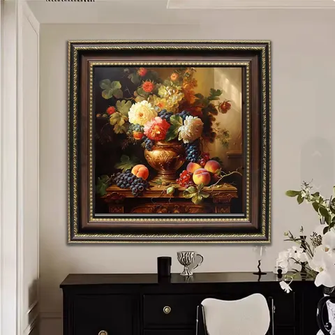 Living Room Flowers Home Furnishing Art Decor Oil Painting European Style Restaurant "Retro" Hanging Paintings