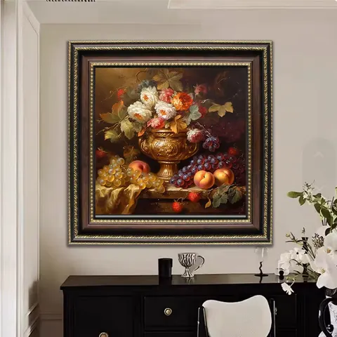 Living Room Flowers Home Furnishing Art Decor Oil Painting European Style Restaurant "Retro" Hanging Paintings