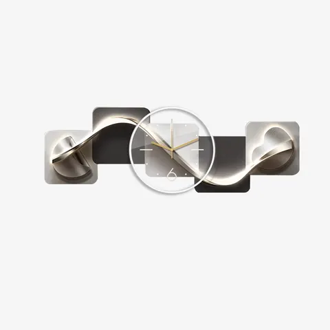 Living Room Geometric Gold Band with Acrylic LED Painting Bedroom Art Abstract Sofa Background Wall Decor Painting