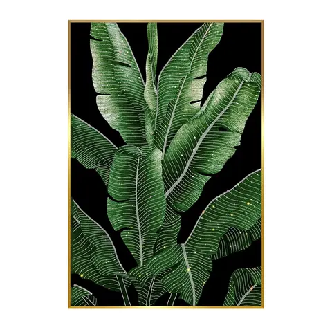 Living Room Golden Leaves Crystal Painting Sofa Background Wall Art Decor Painting Hotel Atmosphere Corridor Hanging Pictures