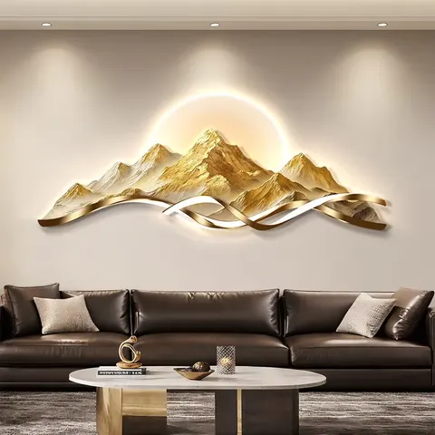抽象 单幅 装饰画 现代简约 客厅背景墙挂画 LED带灯画