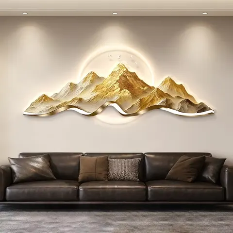 抽象 单幅 装饰画 现代简约 客厅背景墙挂画 LED带灯画
