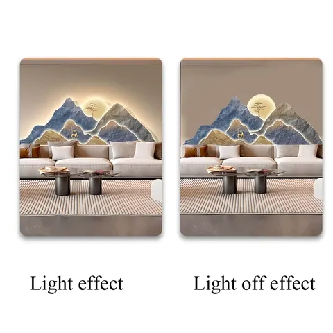Living Room Sofa Background Wall Landscape Art Home Decor Painting Modern Luxury Led Glow Crystal Porcelain Painting