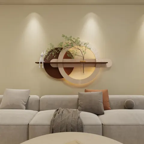 Living Room Sofa Background Wall Sandstone Art Decor Paintings Modern Simplicity Entrance Hall Glowed LED Painting