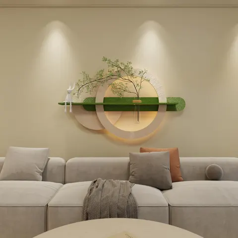 Living Room Sofa Background Wall Sandstone Art Decor Paintings Modern Simplicity Entrance Hall Glowed LED Painting
