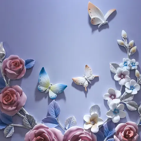 繁花 单幅 装饰画 现代简约 客厅背景墙挂画 砂岩浮雕