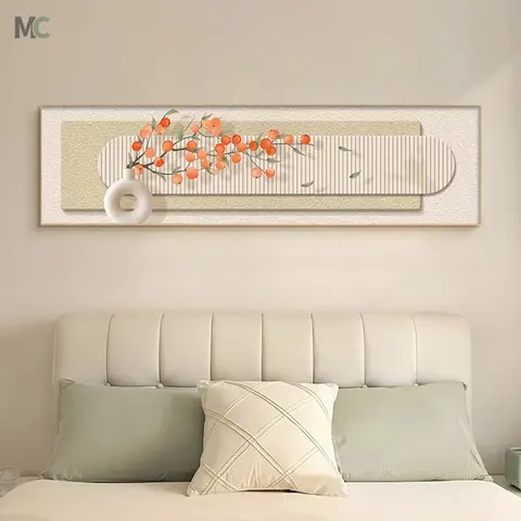 Living Room Wall Decor Painting Sofa Background Wall Painting Small Fresh Green Plant Crystal Porcelain Painting