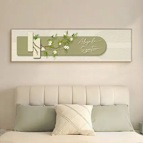 Living Room Wall Decor Painting Sofa Background Wall Painting Small Fresh Green Plant Crystal Porcelain Painting