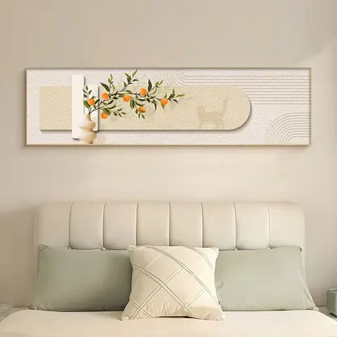 Living Room Wall Decor Painting Sofa Background Wall Painting Small Fresh Green Plant Crystal Porcelain Painting