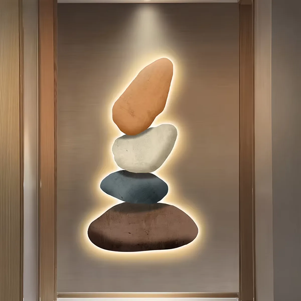 Living Room Wall Rock Mural with Light Diamond Painting Laser Engraving Crystal Porcelain Painting Wall Art Home Decor