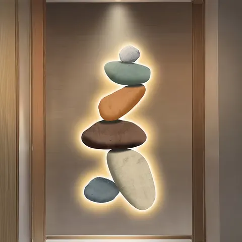 Living Room Wall Rock Mural with Light Diamond Painting Laser Engraving Crystal Porcelain Painting Wall Art Home Decor