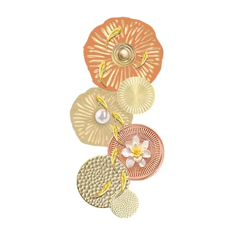 Lotus Murals with Light Diamond Painting Laser Engraving Crystal Porcelain Painting Wall Art Home Decor