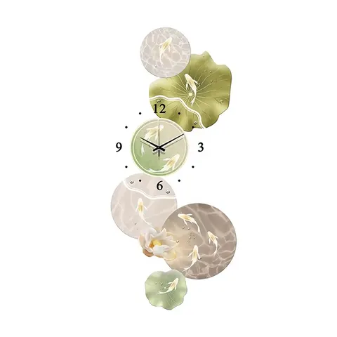 Lotus Nine Fish Diagram Entrance Hall Art Home Decor Painting Corridor Background Wall Crystal Porcelain Painting