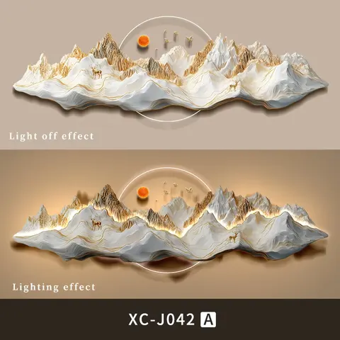 Luxurious and Elegant Decorative Art: Original and Creative Abstract Landscape Paintings LED Wall Art (Optional Diamond Accents)