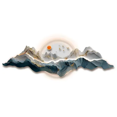 Luxurious and Elegant Decorative Art: Original and Creative Abstract Landscape Paintings LED Wall Art (Optional Diamond Accents)