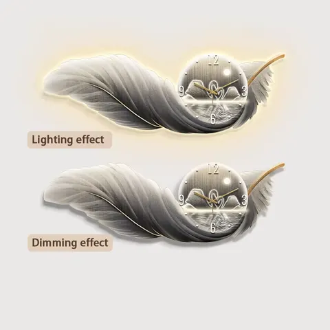 羽毛 单幅 装饰画 现代简约 客厅背景墙挂画 LED带灯画