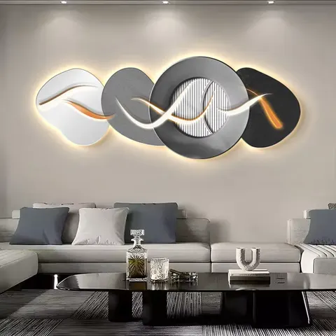 Luxurious Living Room Art Background Wall Crystal Porcelain Painting Creativity Sofa Background Wall Led Decor Painting