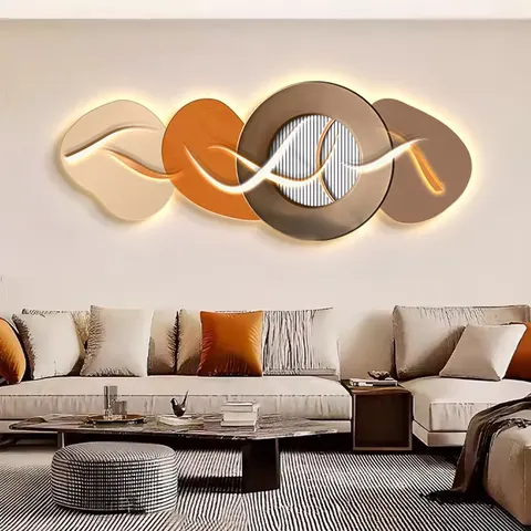 Luxurious Living Room Art Background Wall Crystal Porcelain Painting Creativity Sofa Background Wall Led Decor Painting