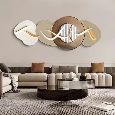 Luxurious Living Room Art Background Wall Crystal Porcelain Painting Creativity Sofa Background Wall Led Decor Painting
