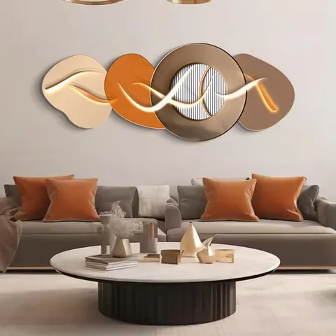 Luxurious Living Room Art Background Wall Crystal Porcelain Painting Creativity Sofa Background Wall Led Decor Painting