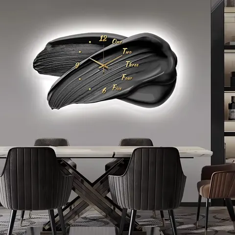 Luxury Art Brush and Ink Style Home Decor Paintings Restaurant Background Wall LED Glowed Crystal Porcelain Painting